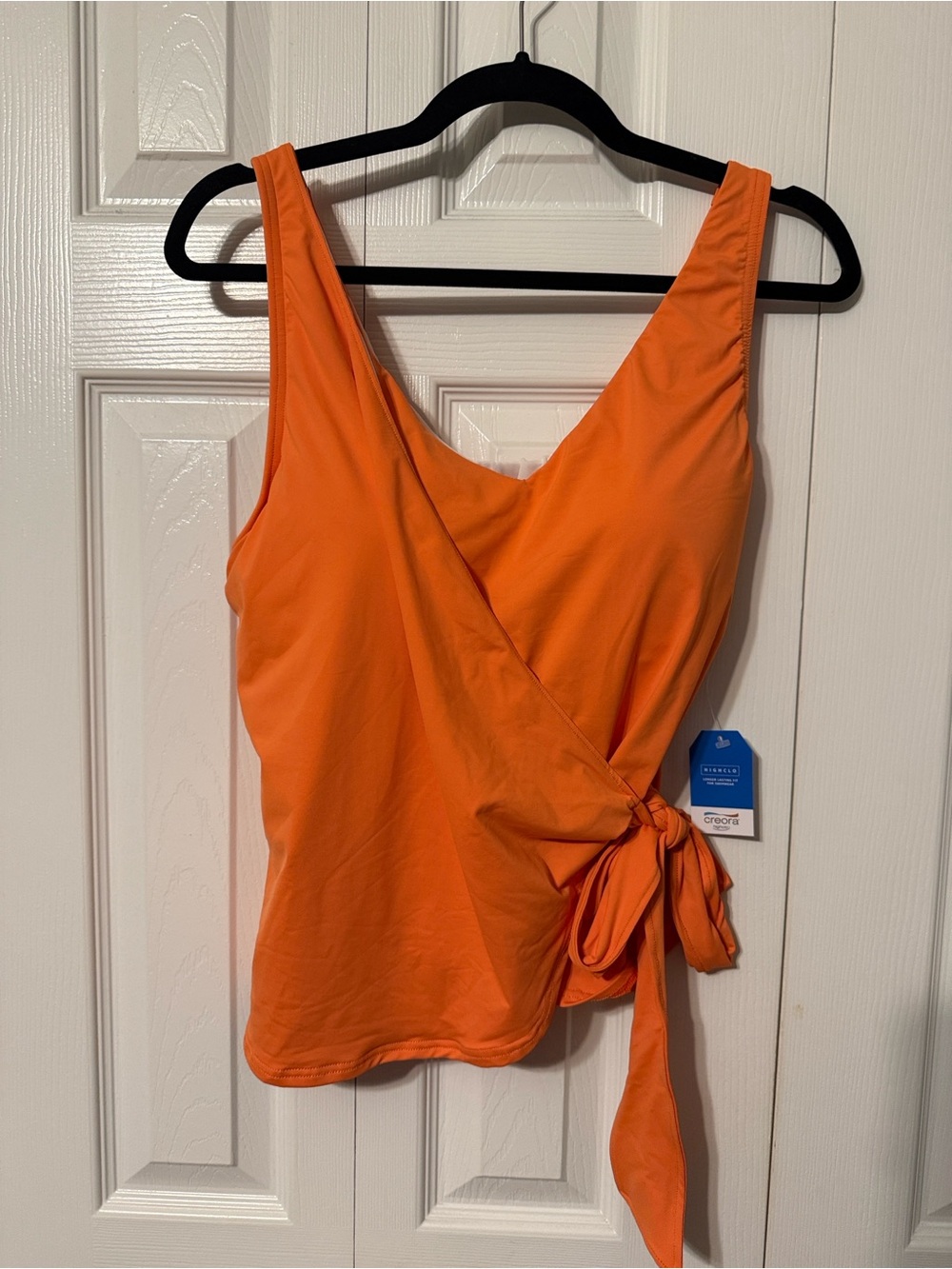 Lands End NWT Orange Wrap Tankini with Side Tie